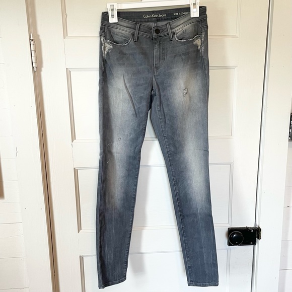 Calvin Klein Jeans: Gray, distressed, skinny - Picture 1 of 7